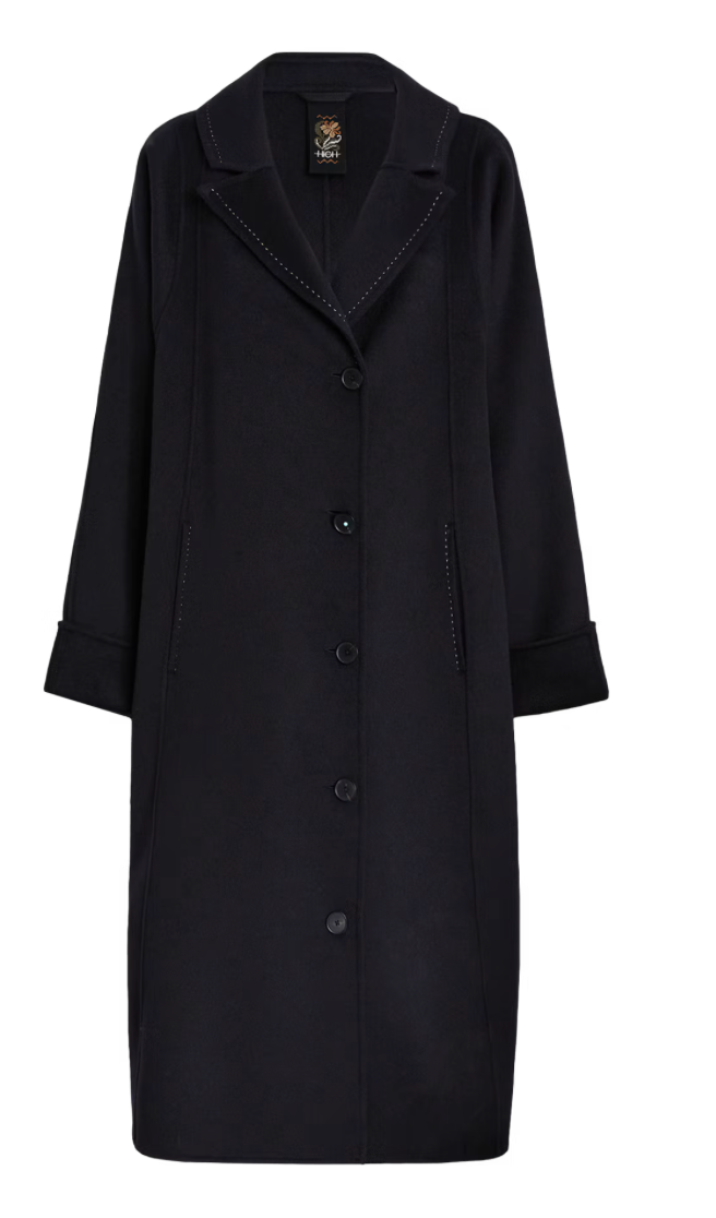 High Clothing - Poach Soft Wool Coat in Black