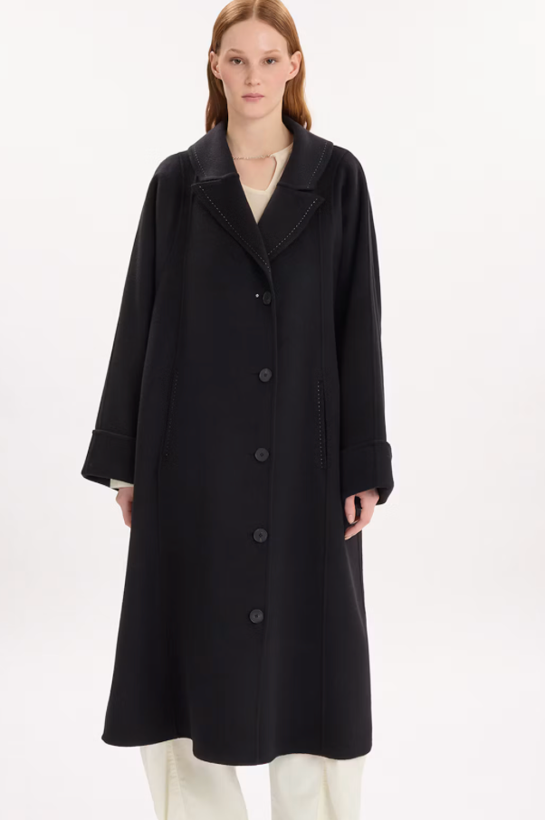 High Clothing - Poach Soft Wool Coat in Black