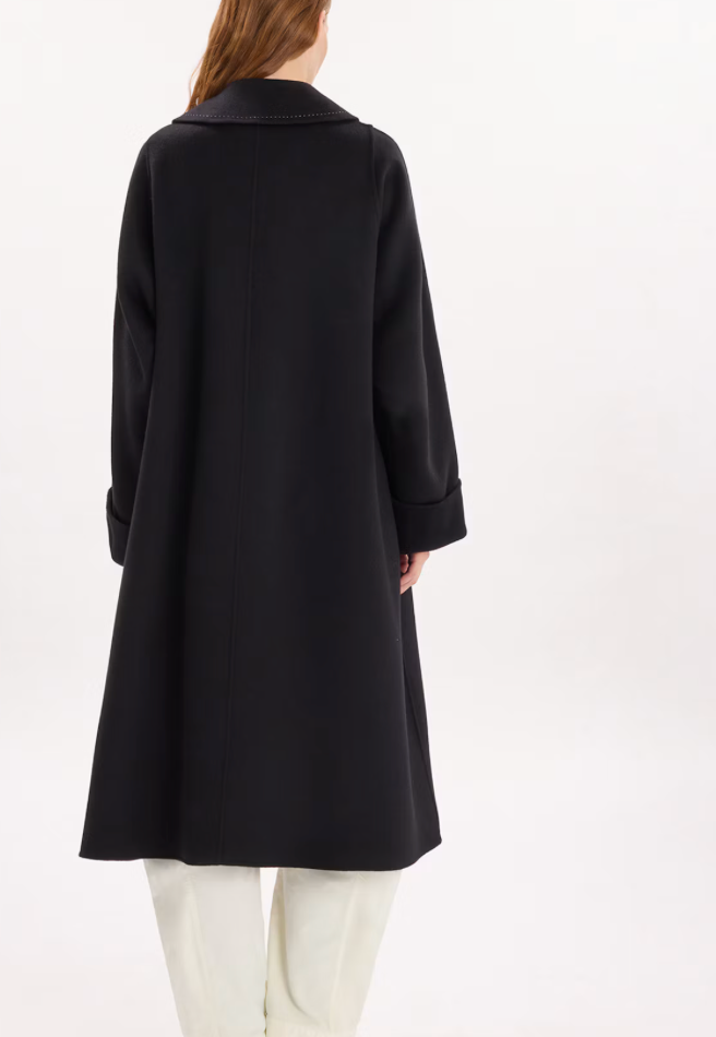 High Clothing - Poach Soft Wool Coat in Black