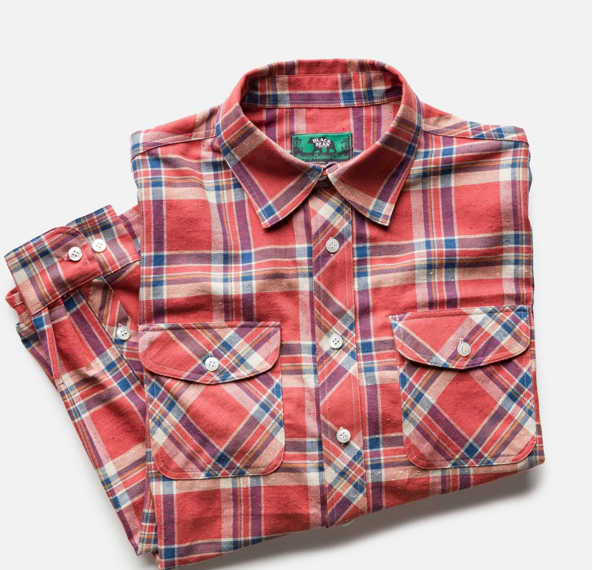 Black Bear Brand Men - Red Distressed Plaid Shirt