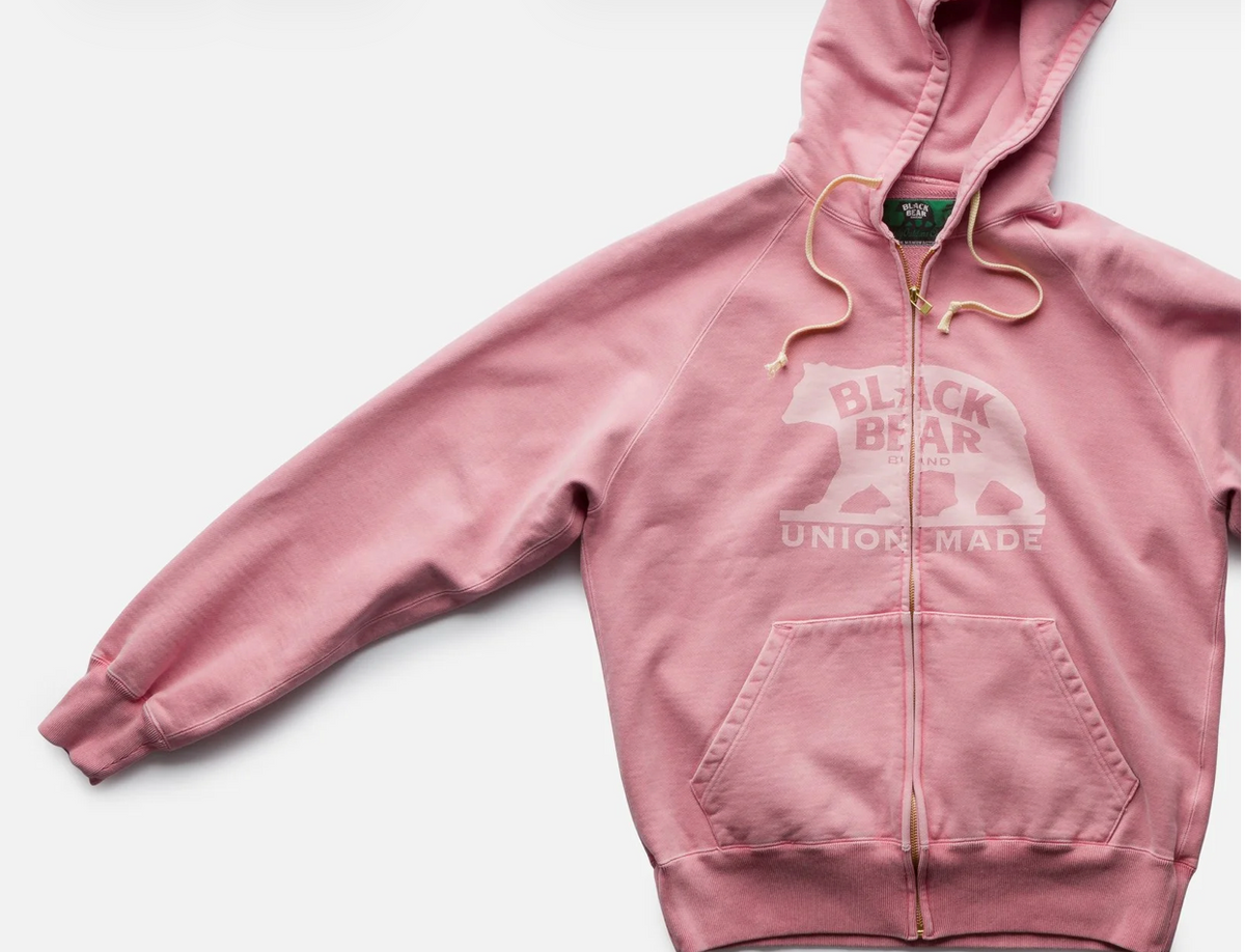 Black Bear Brand - Zip Up Hoodie in Grey or Vintage Rose
