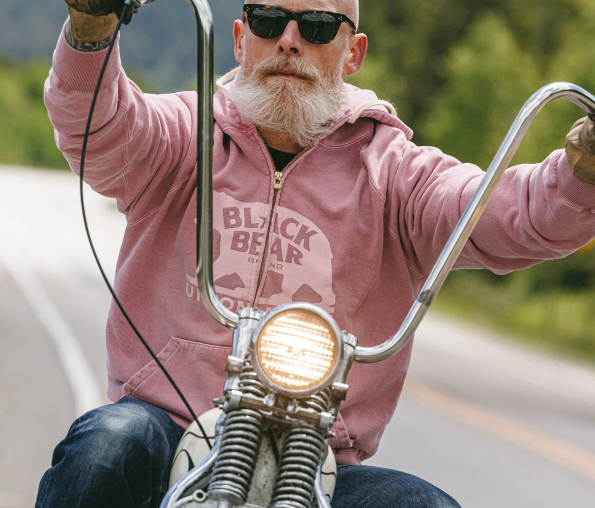 Black Bear Brand - Zip Up Hoodie in Grey or Vintage Rose