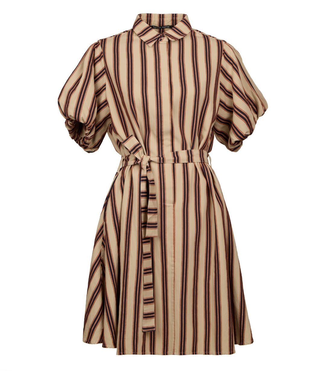 Hannes Roether - Puff Sleeve Striped Dress