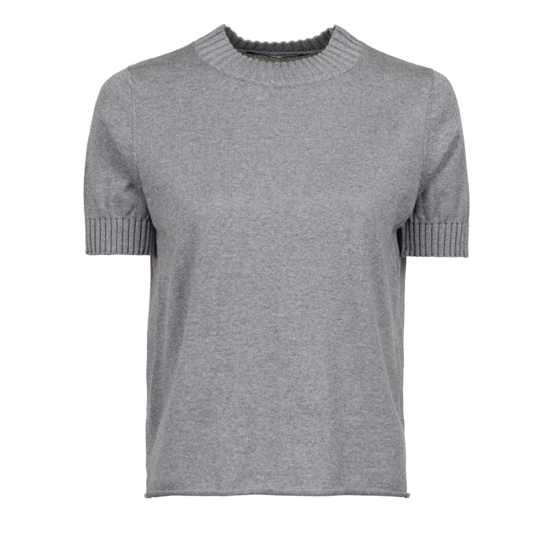 Hannes Roether - Light Short Sleeve Knit Sweater in Light or Dark Gray