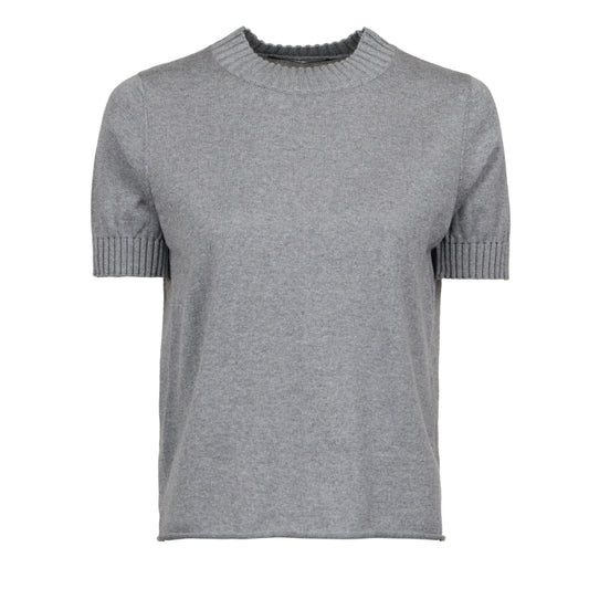 Hannes Roether - Light Short Sleeve Knit Sweater in Light or Dark Gray