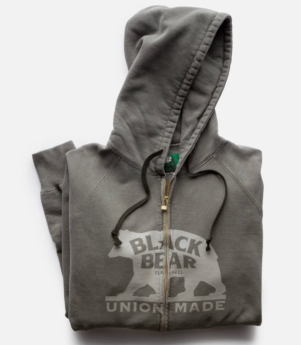 Black Bear Brand - Zip Up Hoodie in Grey or Vintage Rose