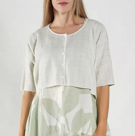 Rundholz Black Label - Cropped Silver Check Cardigan