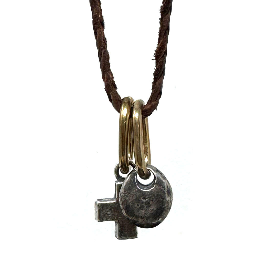 Shannon Koszyk- Braided Leather Icons Necklace in Brown