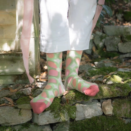 Bonne Maison - Chaussette Fleurs Rose Bouton
