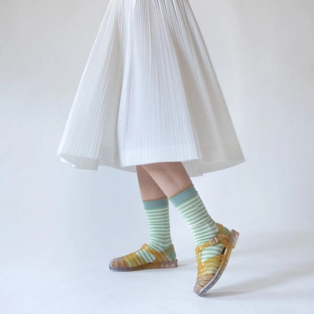 Bonne Maison - Chaussettes Rayure Lichen