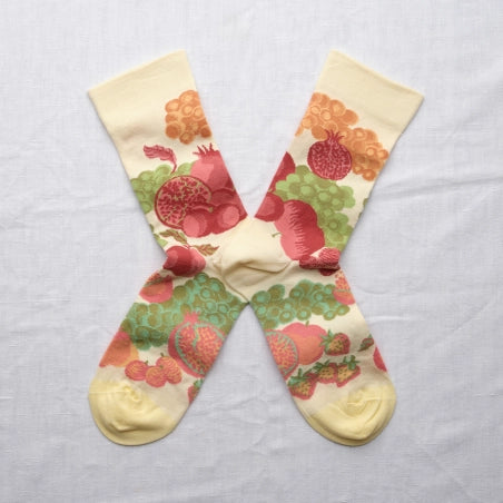 Bonne Maison - Chaussette Fruits Écru