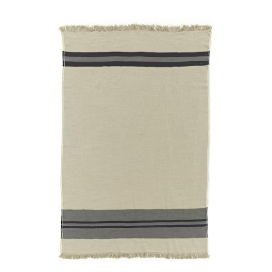 Libeco - Black House Striped Throw