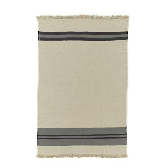 Libeco - Black House Striped Throw