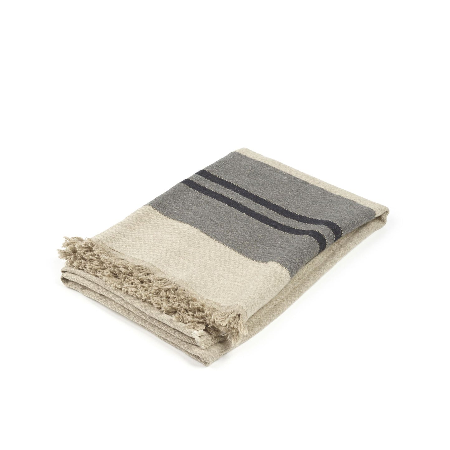 Libeco - Black House Striped Throw
