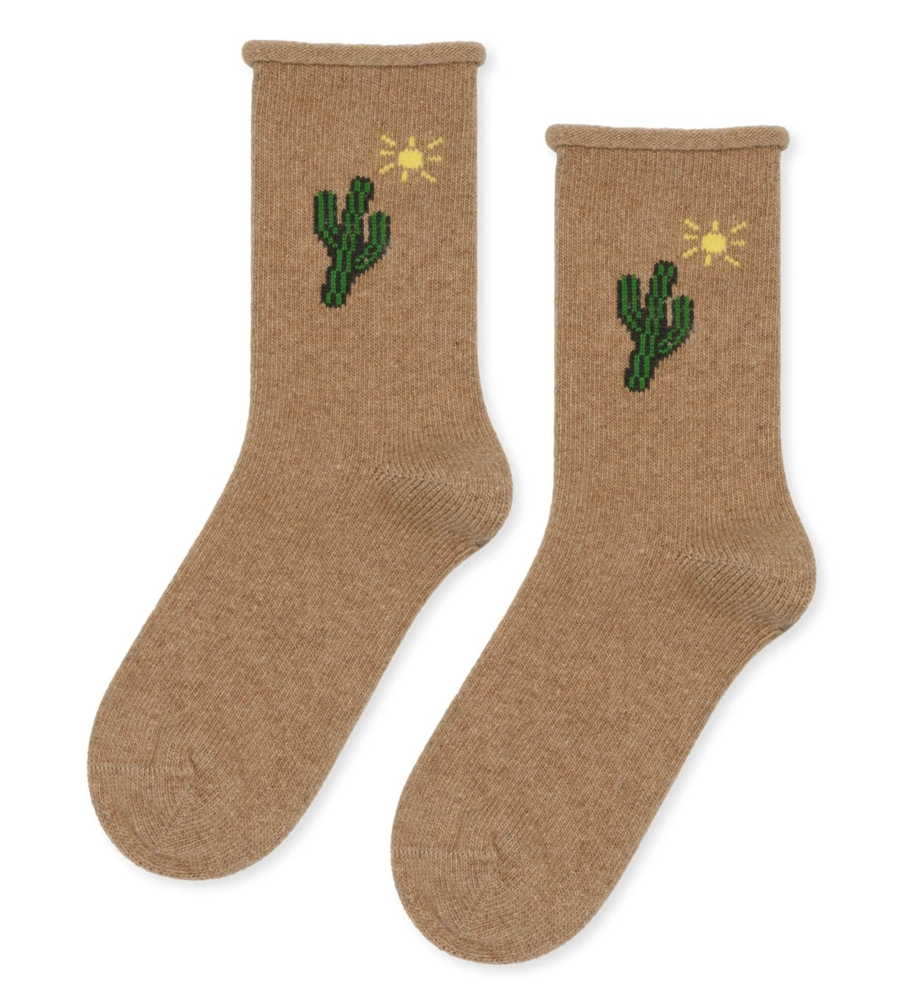 Hansel From Basel - Tan Cactus Cashmere Socks