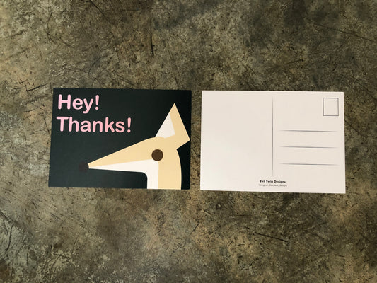 Evil Twin Designs - "Thanks!" Postcard